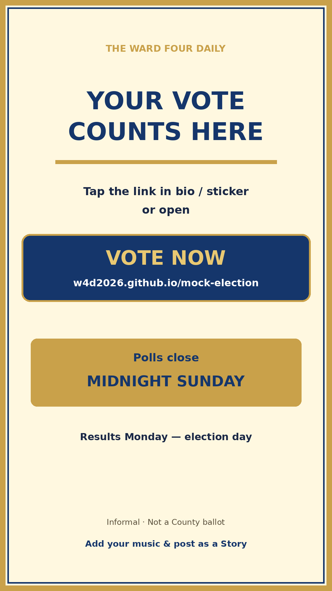 Your vote counts here — VOTE NOW — w4d2026.github.io/mock-election