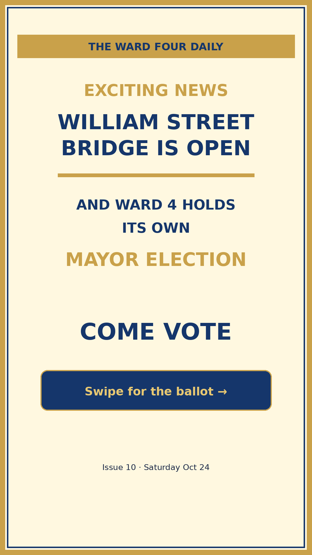 Exciting news — Come vote